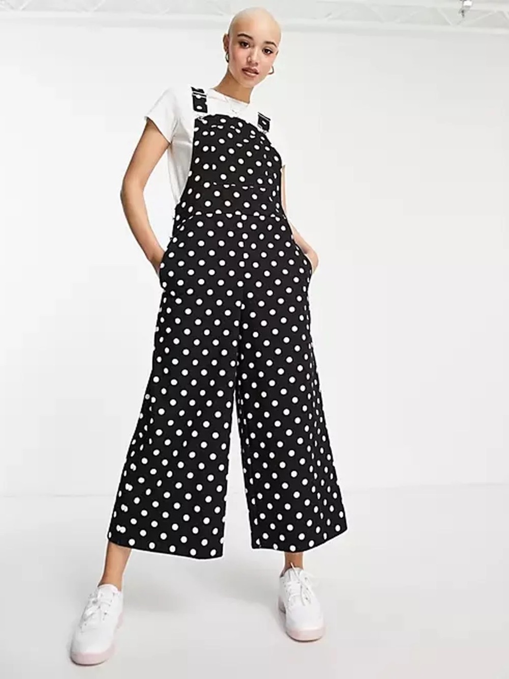 ASOS | Black Polka Dot Wide Leg Overalls
